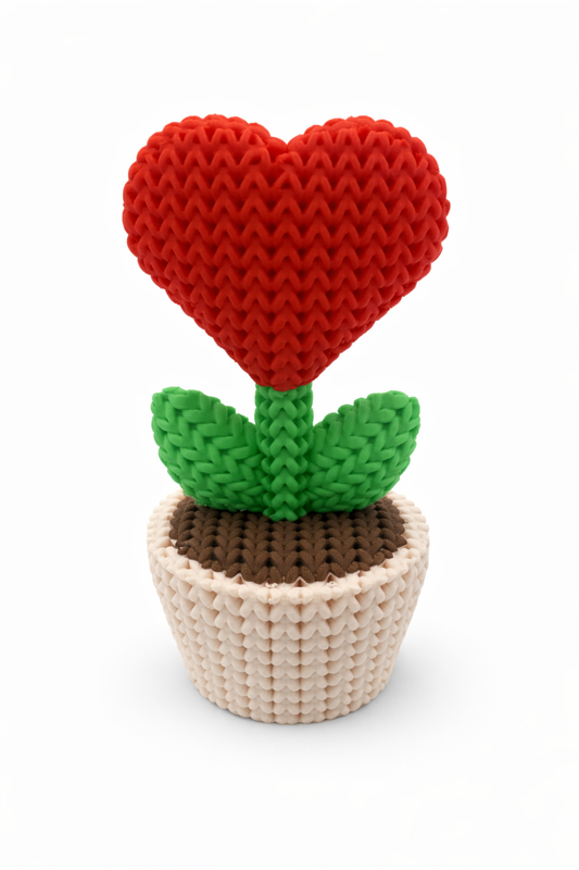 Coeur plante tricoté - Personnalisable